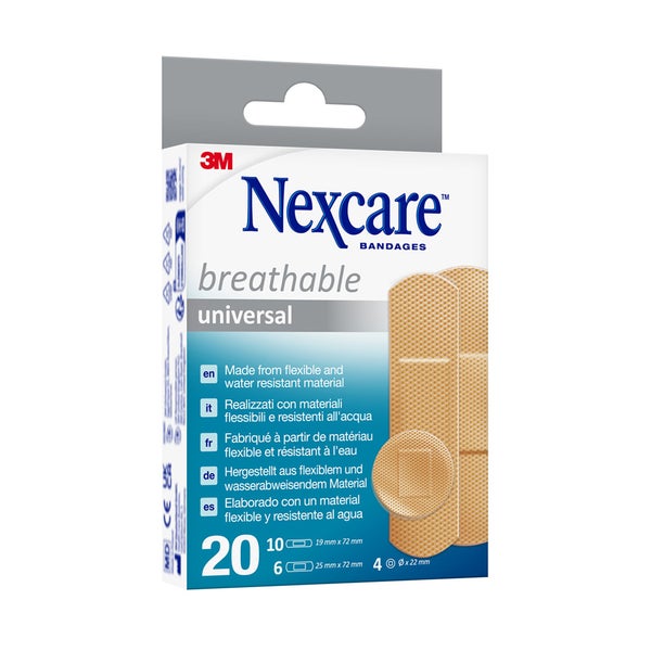 Nexcare breathable universal Pflaster, 3 Größen gemischt 20 St