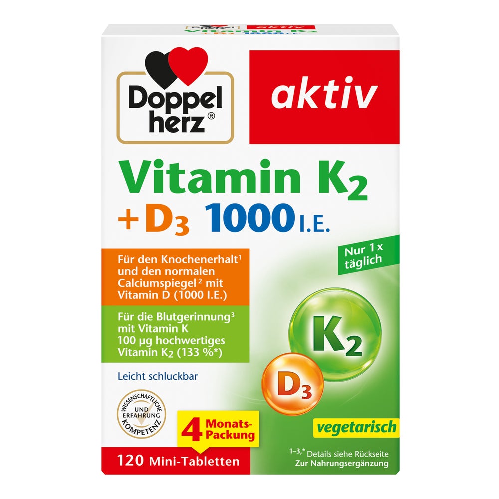 Doppelherz Vitamin K2 + D3 1000 I.E. 120 St