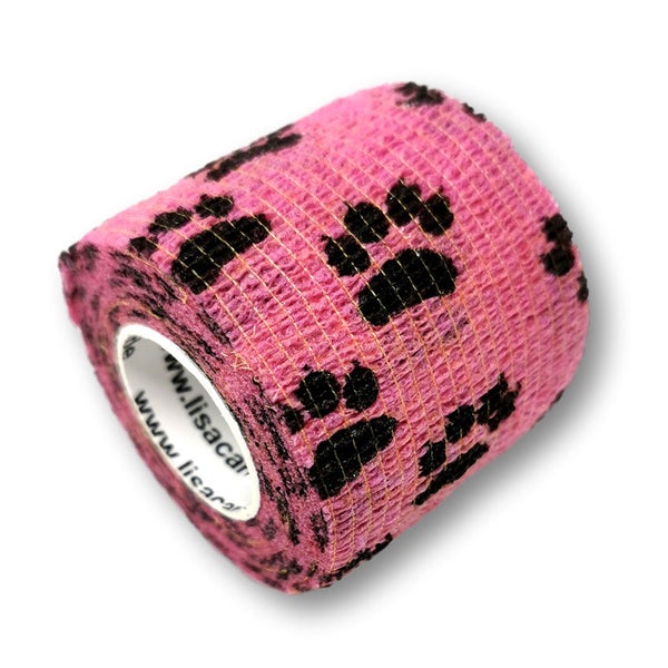 LisaCare selbstklebender Verband - Pfote Pink - 5cm x 4,5cm 1 St