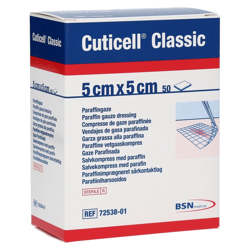 Cuticell Classic Paraffingaze, 5 x 5 cm, steril 50 St