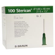 Produktabbildung: B. Braun Sterican Standardkanülen 100 Stück (Gr. 2, G 21 x 1 ½" / Ø 0,80 x 40 mm, grün) 100 St