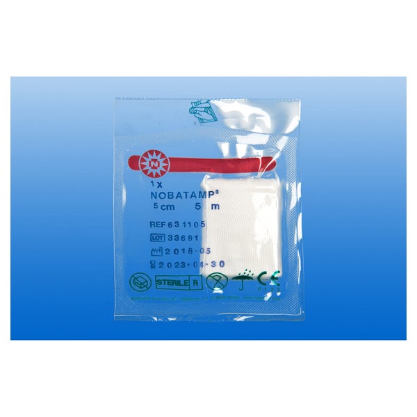 NOBA Nobatamp® Tamponadenstreifen steril - 5 m x 5 cm 10 Stück 10 St