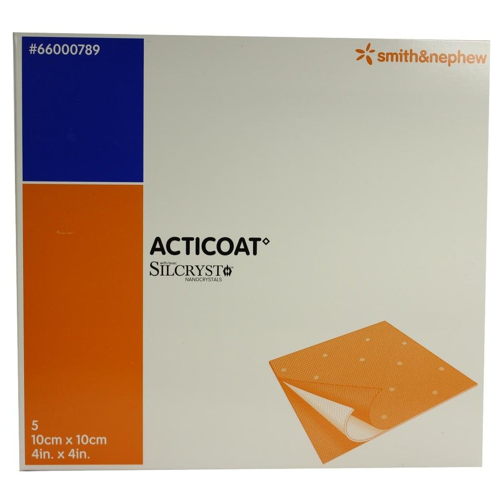 Acticoat 10x10 cm antimikrobielle Wundau 5 St