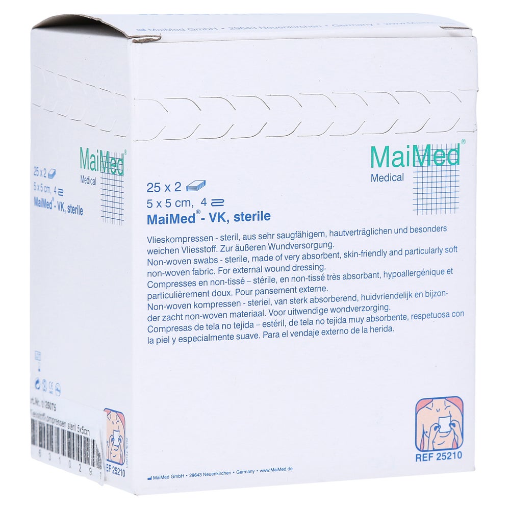 Vliesstoff-kompressen Steril 5x5 cm 4fac 25X2 St