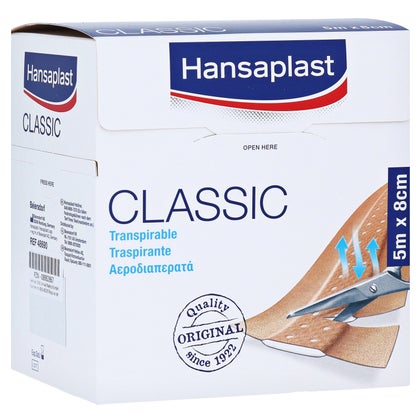 HANSAPLAST Classic Pflaster – 6 Cm X 5 M, 1 Rolle, Für Kleine Wunden