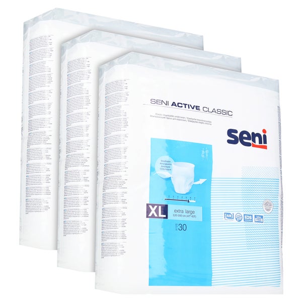 Seni Active Classic Windelhosen XL, 120 - 160 cm, 1550 ml 3X30 St