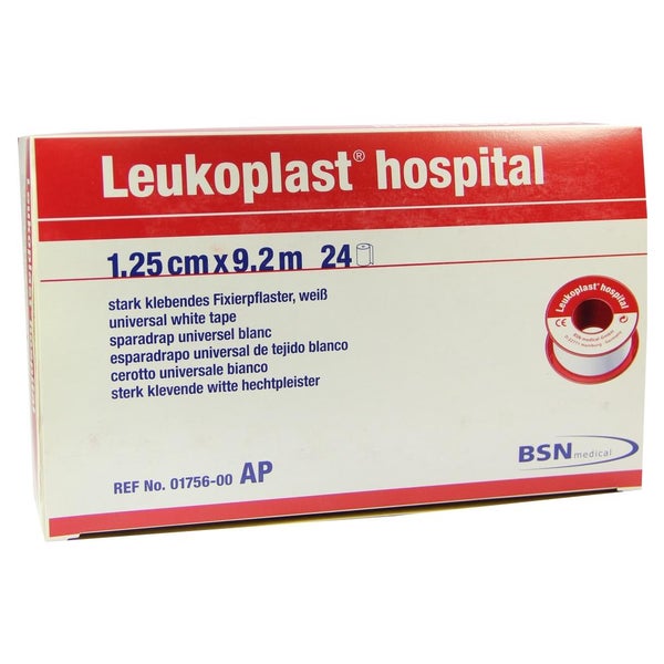 BSN Leukoplast hospital Fixierpflaster - 24 Rollen 1,25 cm x 9,2 m 24 St