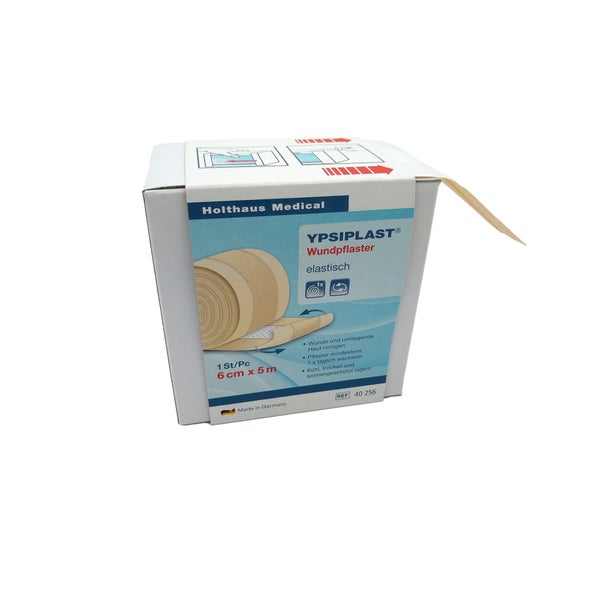 Holthaus Medical YPSIPLAST Wundpflaster, elastisch, zuschneidbar - 1 Packung = 1 Rolle, Maße: 8 cm x 5 m 1 St