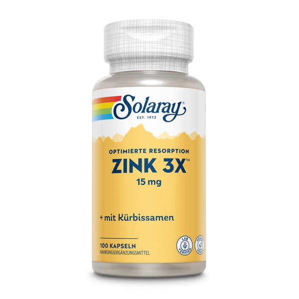 Zink 3x 15 Mg Solaray Kapseln 100 St