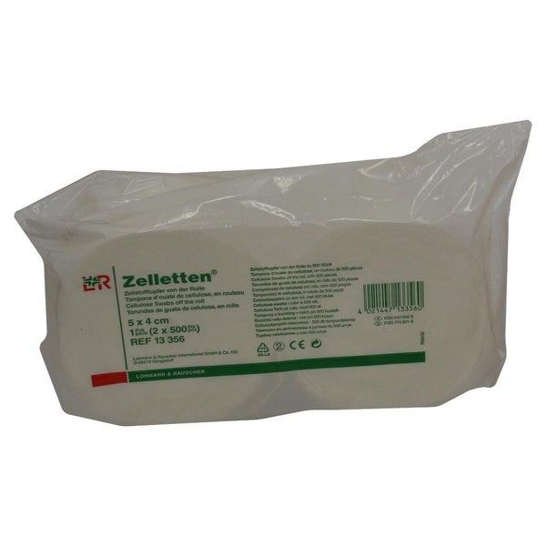 Lohmann & Rauscher Zelletten Zellstofftupfer 5 x 4 cm unsteril 2 Rollen á 500 Stück 2X500 St