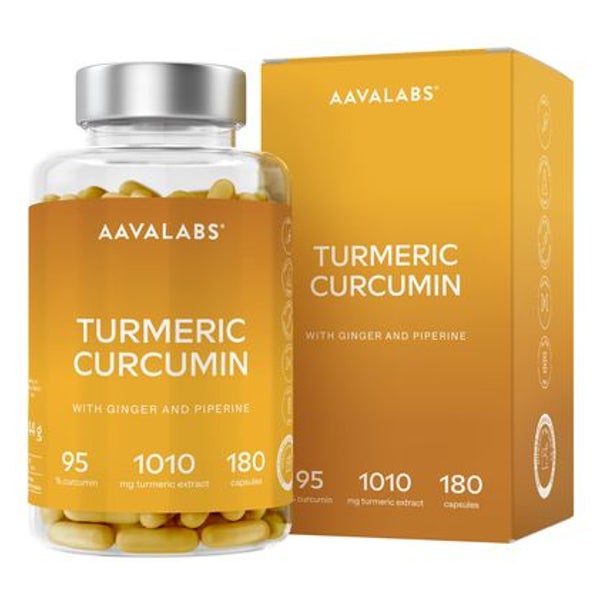 Aavalabs Kurkuma 95 % Curcumin + Piperin, 180 Kapseln 180 St