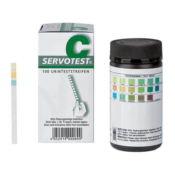 Servotest Diagnose Urinteststreifen für PH, Glucose, Protein 100 St