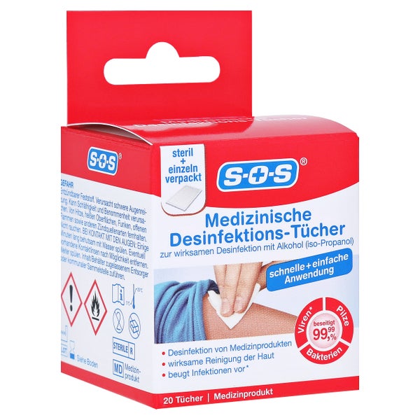 SOS Medizinische Desinfektionstücher 20 St