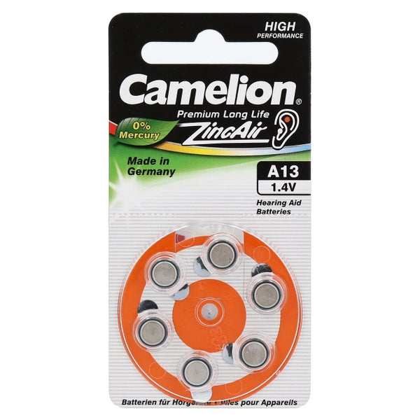 Hörgerätebatterie Zincair A13 Camelion 6 St