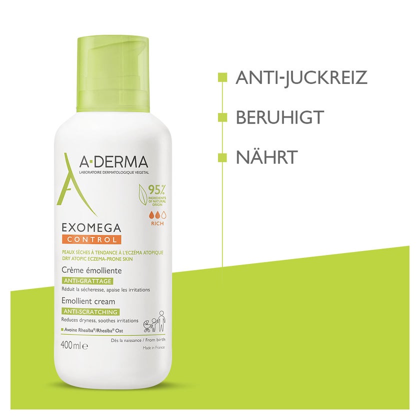A-Derma EXOMEGA Control Rückfettende Creme 400 ml online kaufen | DocMorris