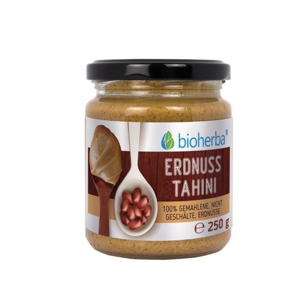 Bioherba Erdnuss-Tahini 100% gemahlene  nicht geschälte Kerne 250 g