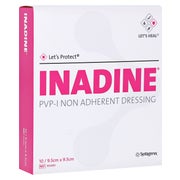 Produktabbildung: Inadine Salbengaze m. PVP Iod. 9,5x9,5cm 10 St