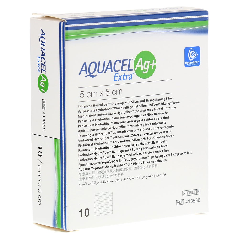 Aquacel Ag+ Extra 5x5 cm Kompressen 10 St