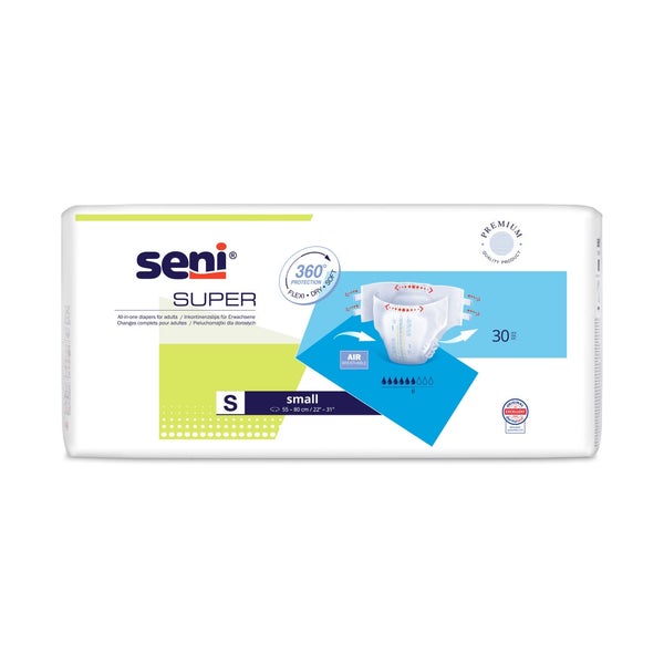 Seni Super small Inkontinenzhosen, Unisex, 30er Pack, 55 - 80 cm, 1600 ml 4X30 St