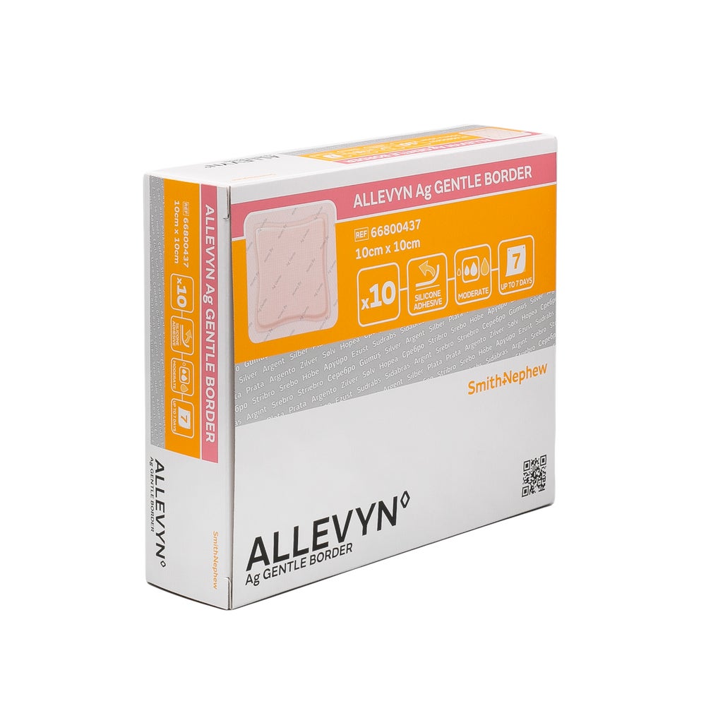 Allevyn Ag Gentle Border 10x10 cm Wundve 10 St