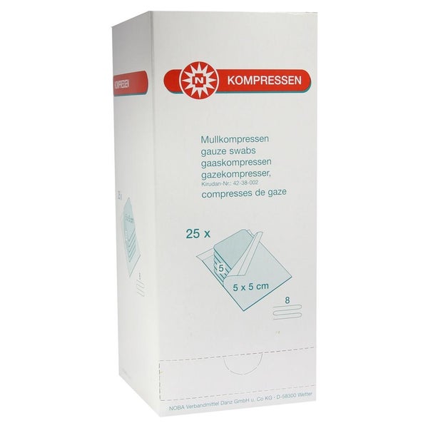 Noba Mullkompressen steril, 8-fach, à 5, 5 x 5 cm 25X5 St