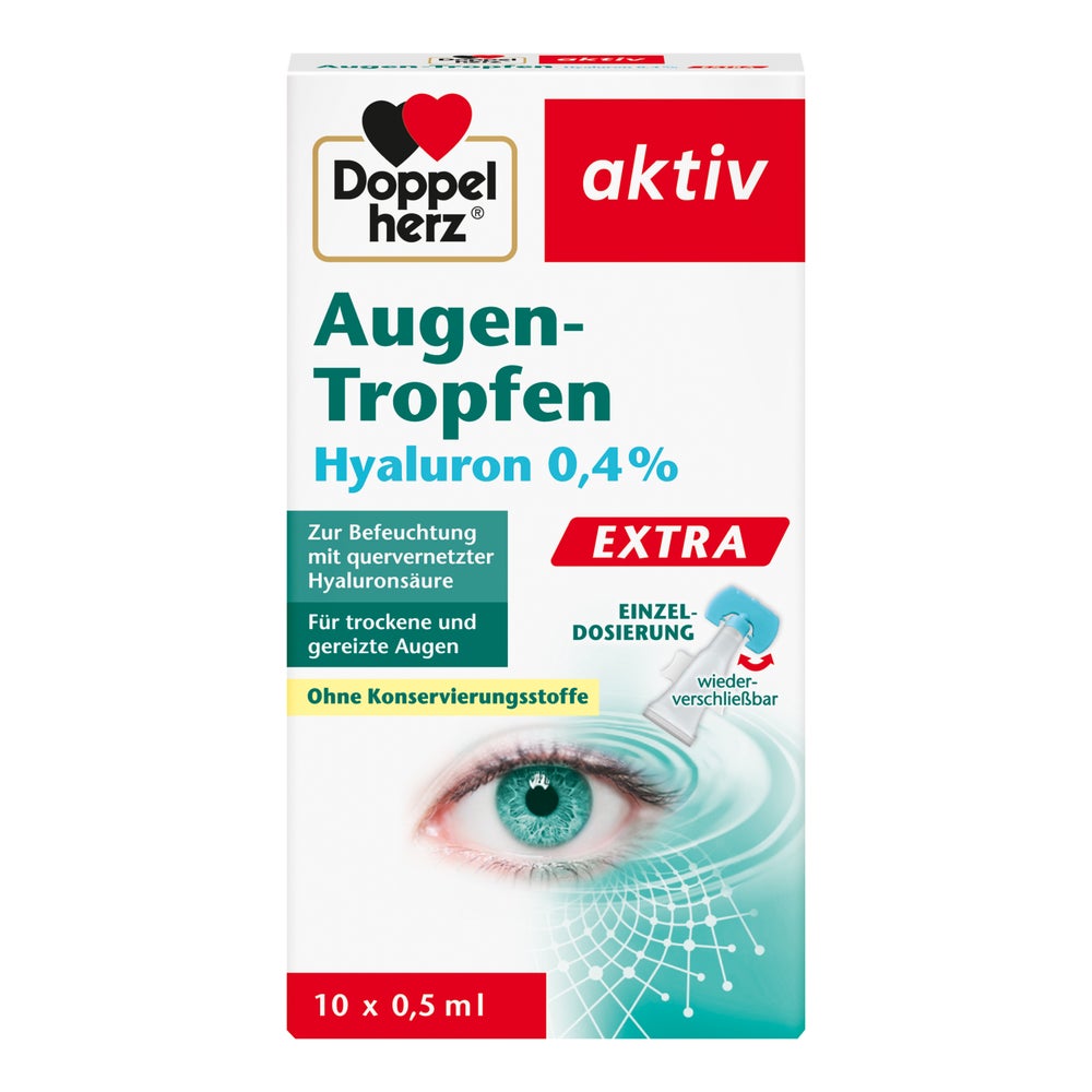 Doppelherz Augen-Tropfen Hyaluron 0,4% Extra 10X0,5 ml