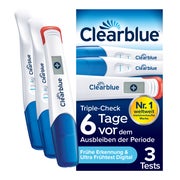 Produktabbildung: Clearblue Schwangerschaftstest TRIPLE CHECK ULTRA FRÜH 3er 3 St