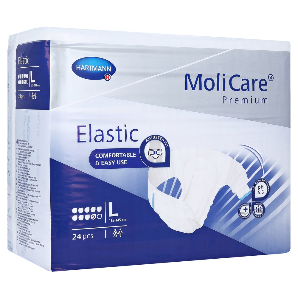 MoliCare Premium Elastic, 9 Tropfen, Gr. L, 115 - 145 cm Hüftumfang 24 St