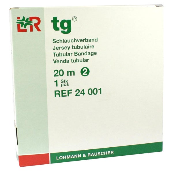 Lohmann & Rauscher tg Schlauchverband, weiß, 20 m, nahtlos gestrickt und dehnbar - 1 Stück, Gr. 2 (2,3 cm) für Finger, Zehen 1 St