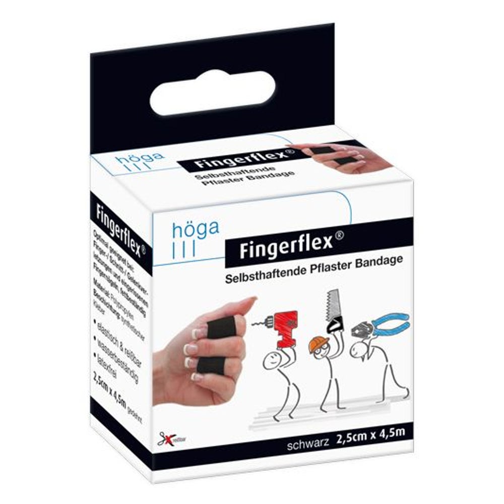 Fingerflex 2,5 Cmx4,5 m schwarz latexfre 1 St