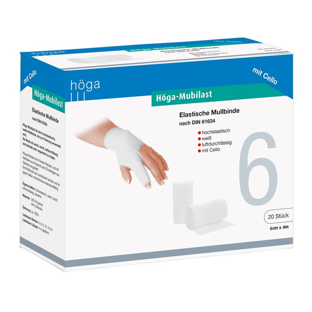 HÖGA Mubilast Fixierbinde 6cmx4m mit Cellophan 1 St