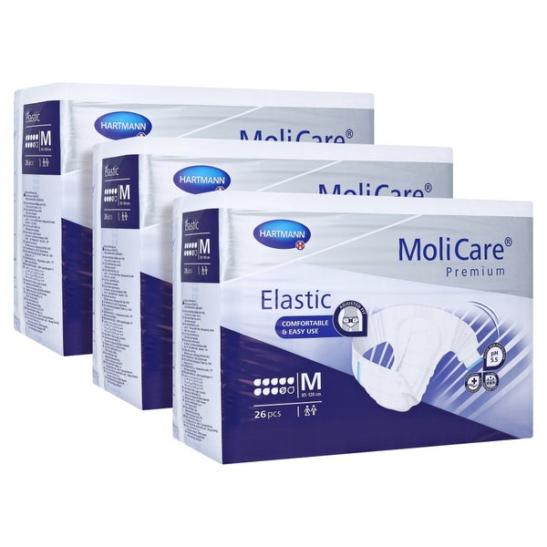 MoliCare Premium Elastic, 9 Tropfen, Gr. M, 85 - 120 cm Hüftumfang 3X26 St