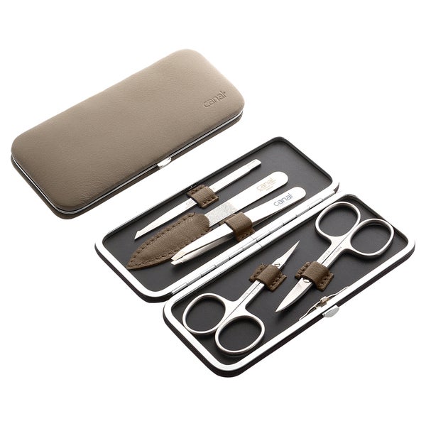Bügeletui aus Nappaleder beige, 5-teilig 1 St