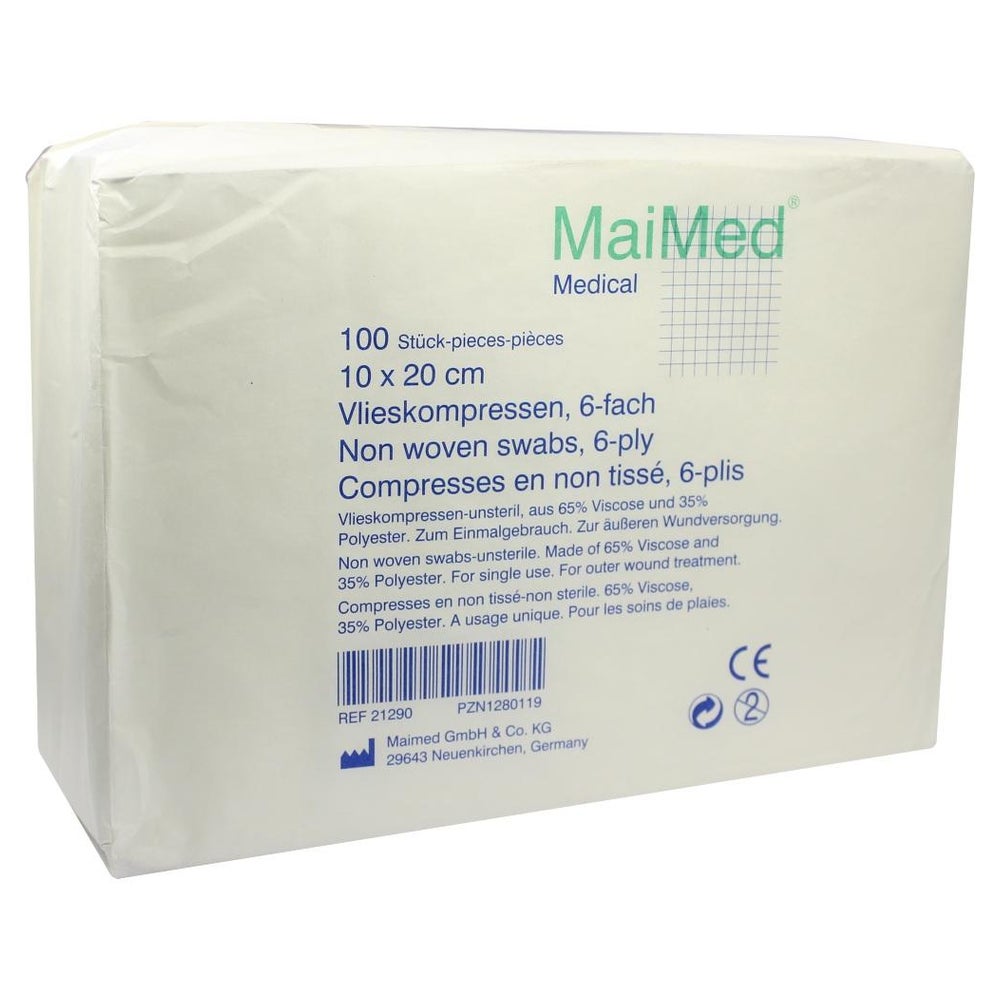 MaiMed Vlieskompressen unsteril 6- lagig 100 Stück - 10 x 20 cm 100 St