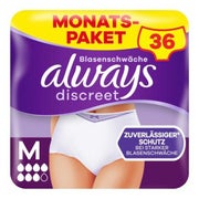 Always Discreet Inkontinenz-Höschen Plus Monatspaket bei Blasenschwäche, Größe M, 36 Höschen (4 Packungen x 9 Stück) 36 St