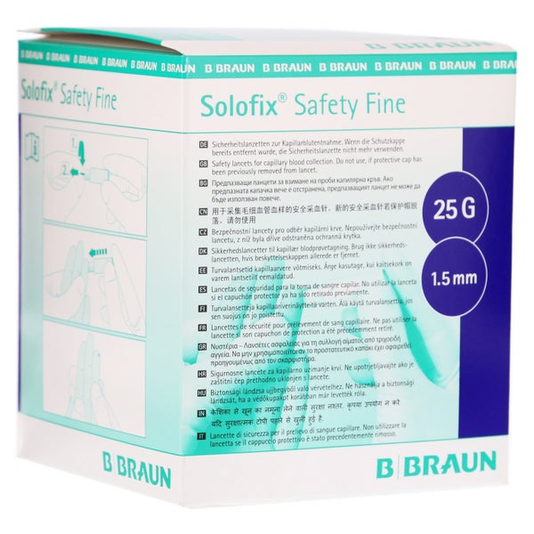 B. Braun Solofix® Safety Sicherheits-Blutlanzetten 200 Stück - Fine (blau) 200 St