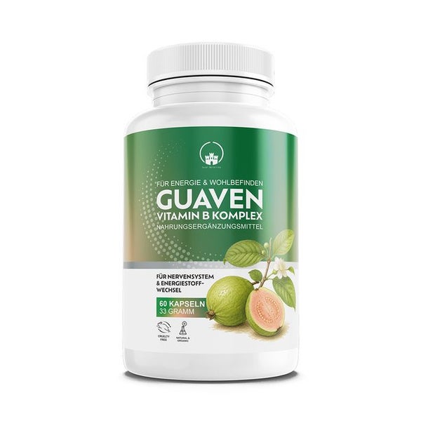 Saint Nutrition® Guaven Extrakt Kapseln 630mg | mit Biotin - Vitamin B & Folsäure | Natürlich 33 g