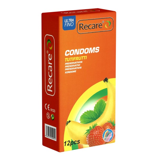 «Tuttifrutti» aromatisierte Kondome in drei Farben (12 Kondome) 12 St
