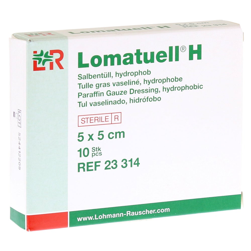 Lomatuell H Salbentüll 5x5 cm steril 10 St