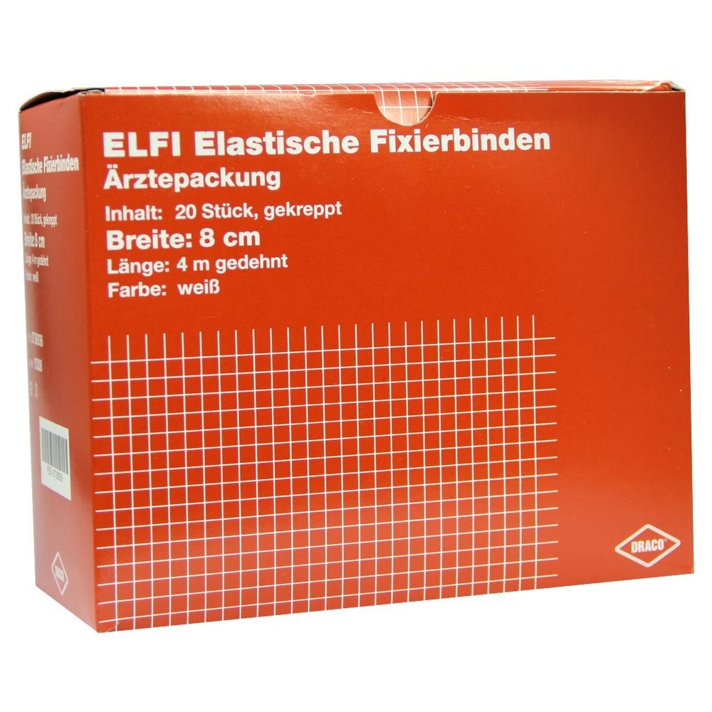 Dracoelfi Elastische Fixierbinde 8cmx4m gekreppt 20 St