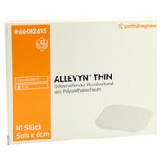 Produktabbildung: Allevyn Thin 5x6 cm dünne Wundauflage 10 St