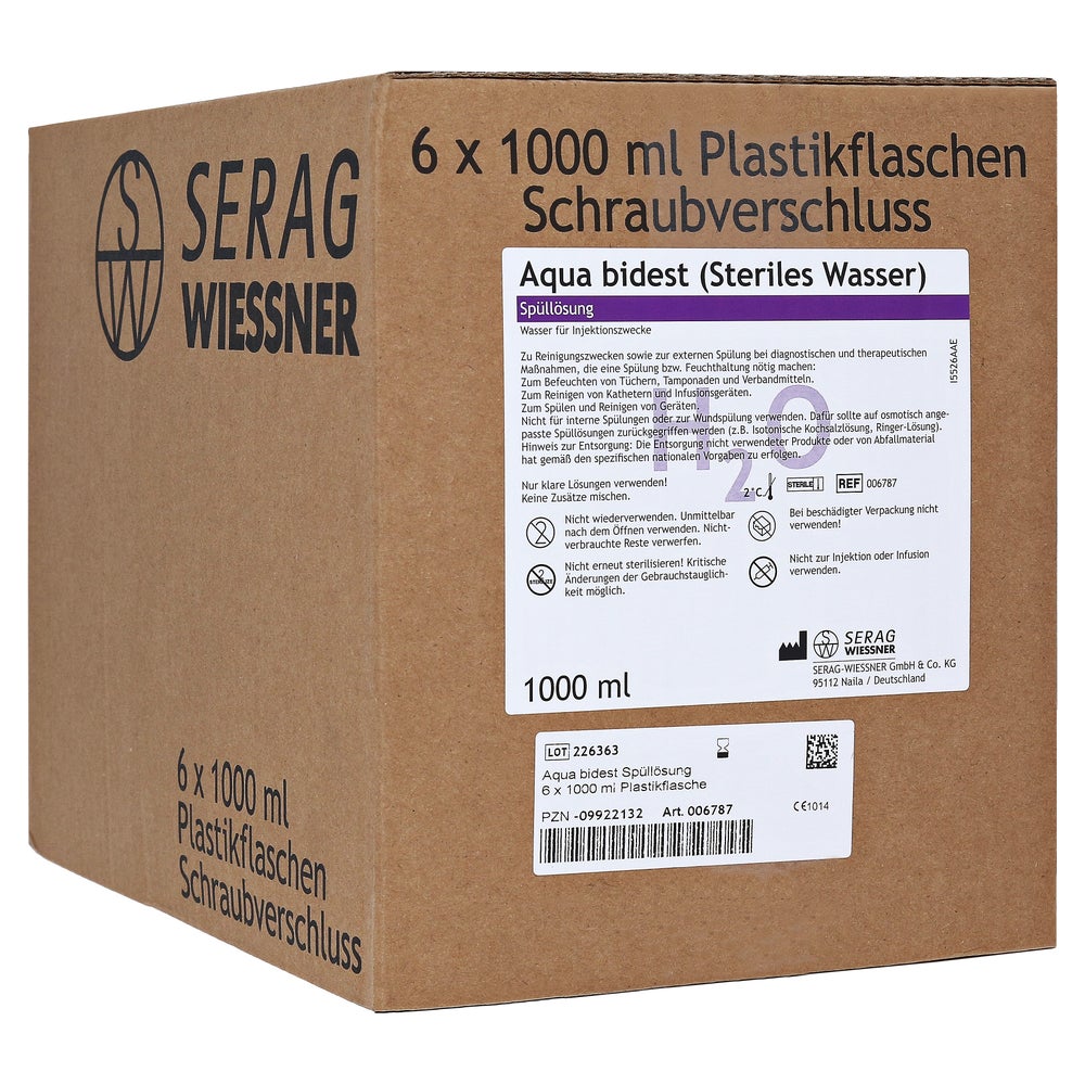 AQUA Bidest Spüllösung 6X1000 ml