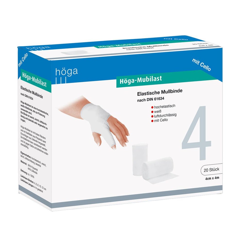 HÖGA Mubilast Fixierbinde 4cmx4m mit Cellophan 1 St
