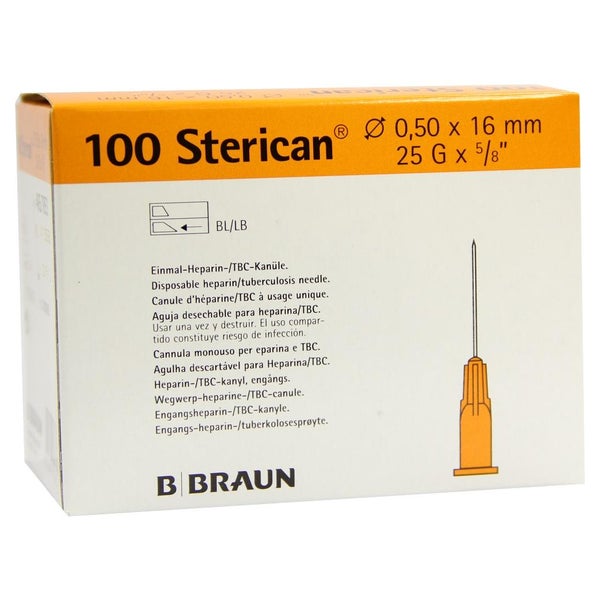 B.Braun Sterican Tuberkulin/Heparin-Kanülen 0,50 x 16 mm (100 Stck.) 100 St