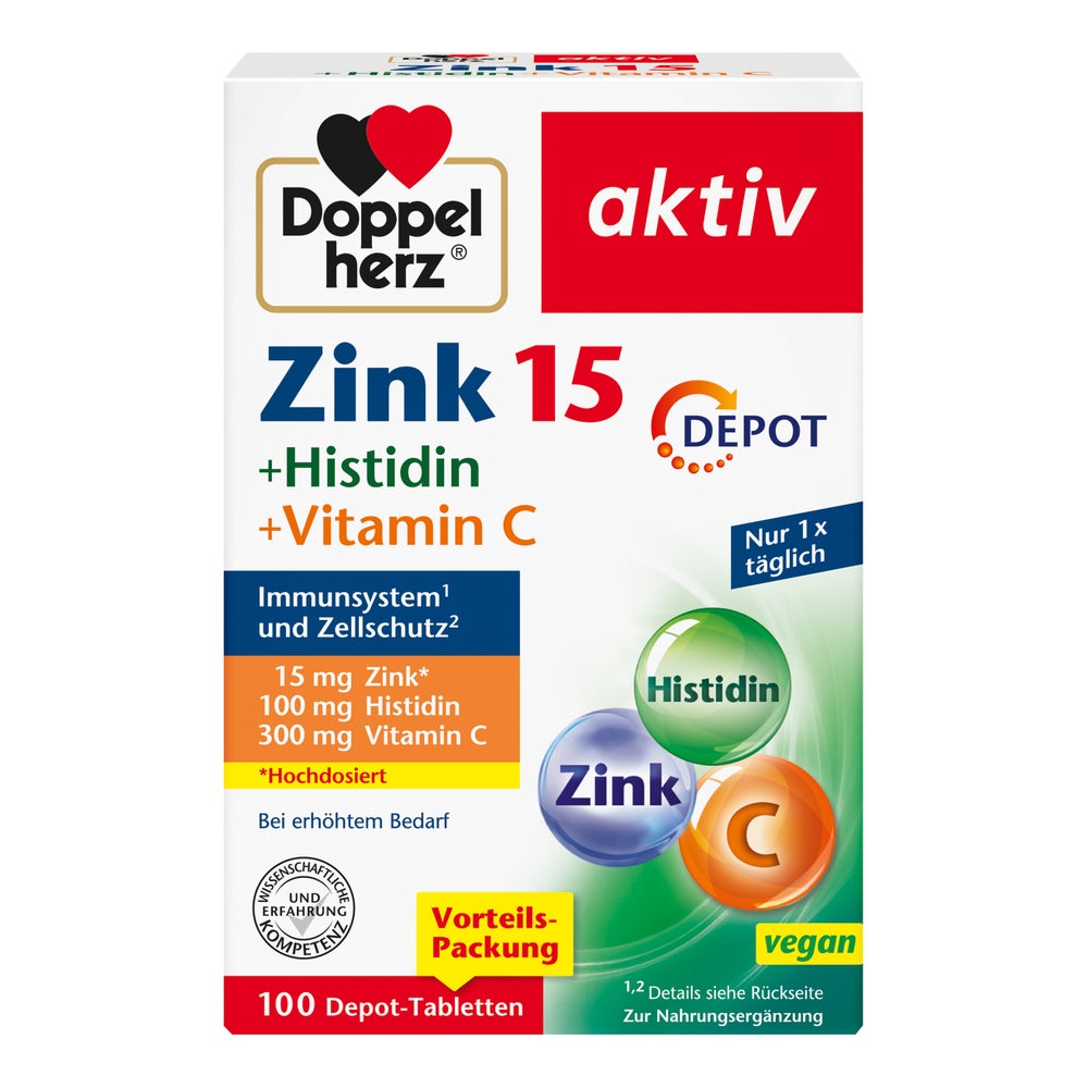 Doppelherz Zink + Histidin + Vitamin C Depot 100 St