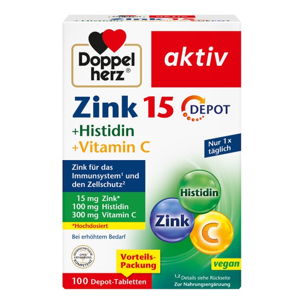 Doppelherz Zink + Histidin + Vitamin C Depot 100 St