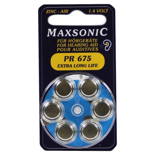 Batterien F.hörgeräte Maxsonic PR675 6 St