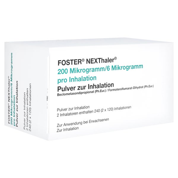 FOSTER NEXThaler 200/6 µg 120 ED Inhalationspulver 2 St