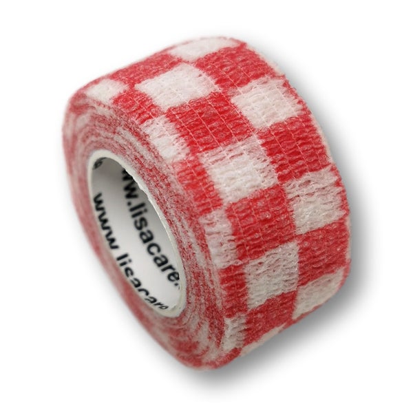 LisaCare Fingerpflaster - Karo Weiß-Rot - 2,5cm x 4,5m 1 St