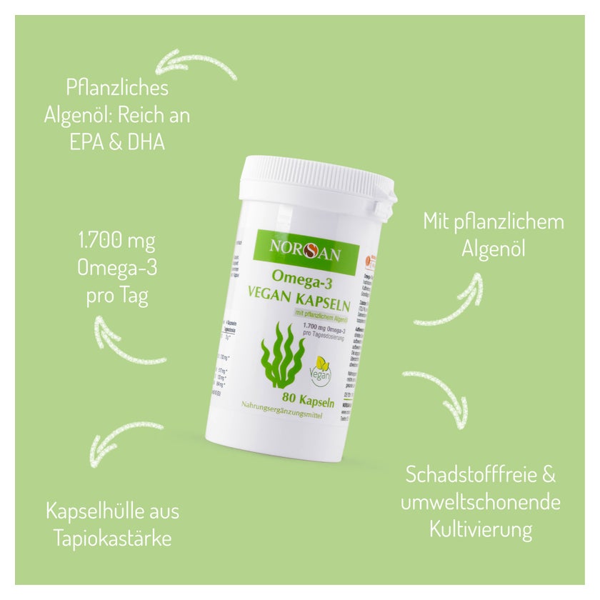 Norsan Omega-3 Vegan Kapseln 80 St
